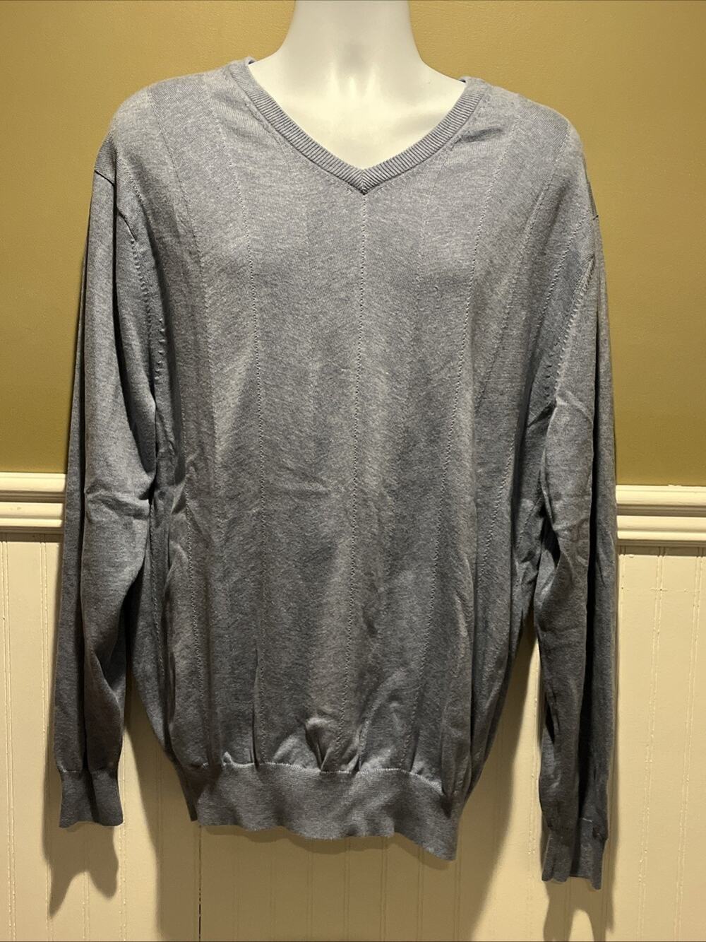 Jos. A. Bank Signature V‑Neck Sweater Men’s XL 100% Pima Cotton Knit Pullover